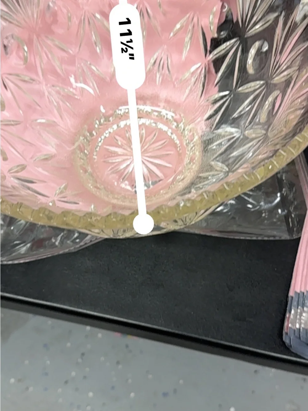 Pressed Glass Pink Centerpiece Bowl with Star Pattern
